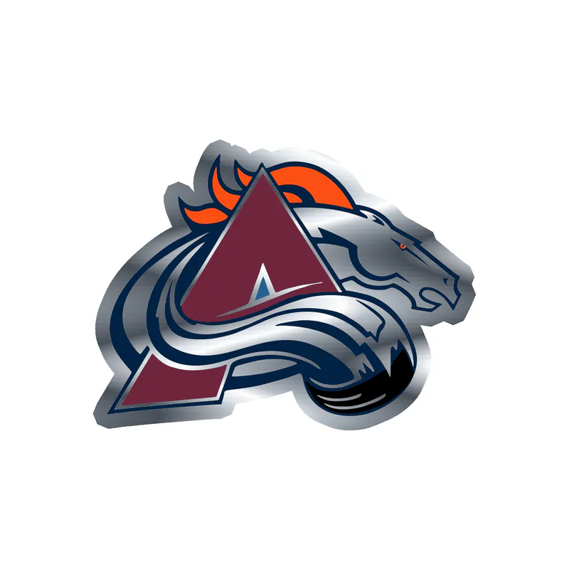 Denver Broncos - Avalanche & Broncos Mashup- Silver Chrome Vinyl Sticker - Custom Size