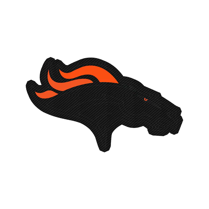 Denver Broncos - Head - Carbon Fiber Vinyl Sticker - Custom Size