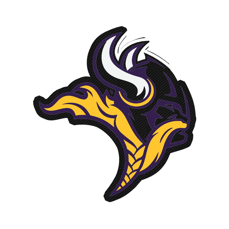 Minnesota Vikings - Viking Head Side Profile - Carbon Fiber Vinyl Sticker - Custom Size