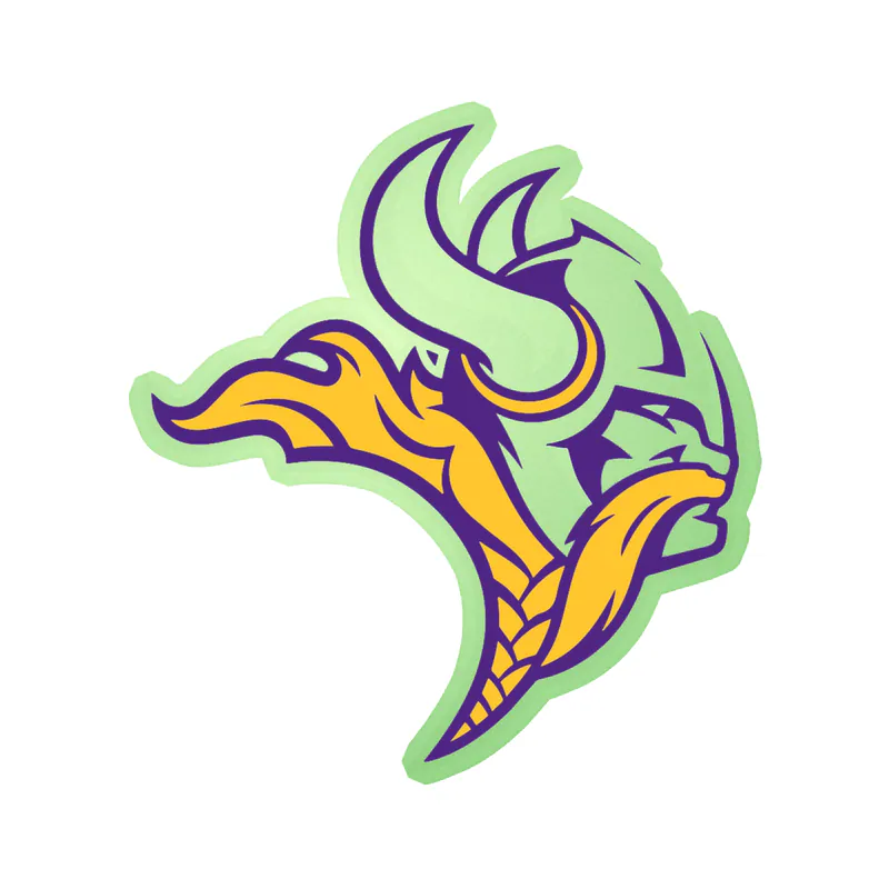 Minnesota Vikings - Viking Head Side Profile - Glow in the Dark Vinyl Sticker - Custom Size