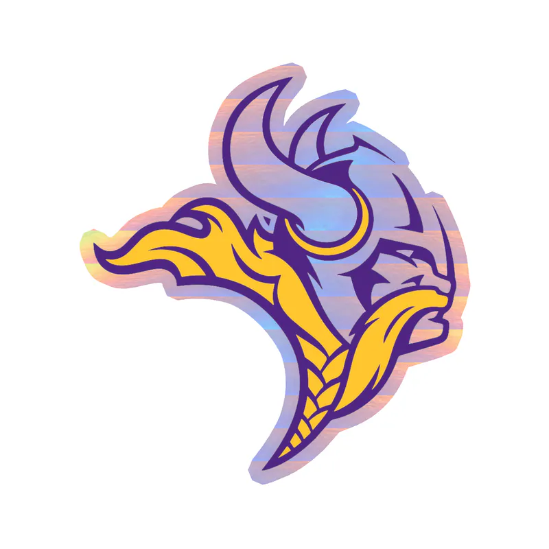 Minnesota Vikings - Viking Head Side Profile - Holographic Vinyl Sticker - Custom Size