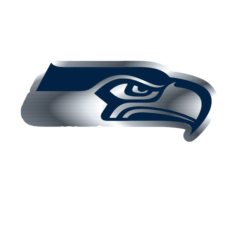 Seattle Seahawks - Image 13 - Silver Chrome Vinyl Sticker - Custom Size