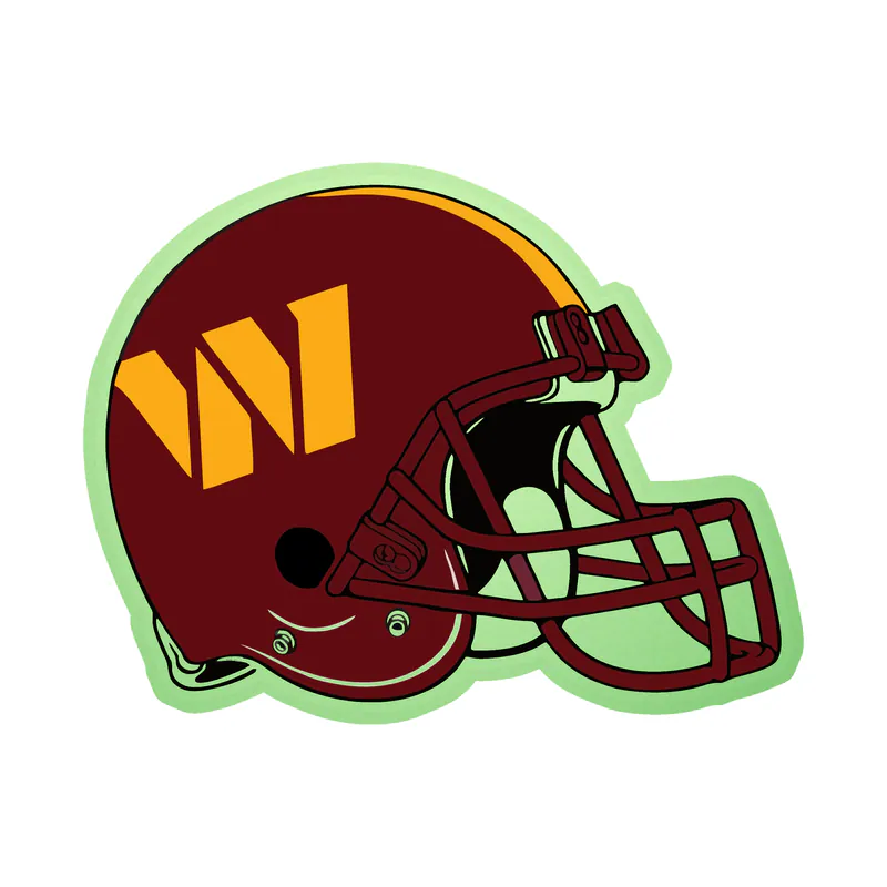 Washington Commanders -Helmet- Glow in the Dark Vinyl Sticker - Custom Size