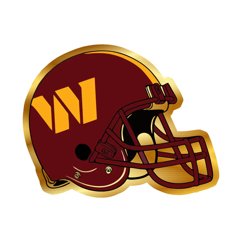 Washington Commanders -Helmet- Gold Chrome Vinyl Sticker - Custom Size