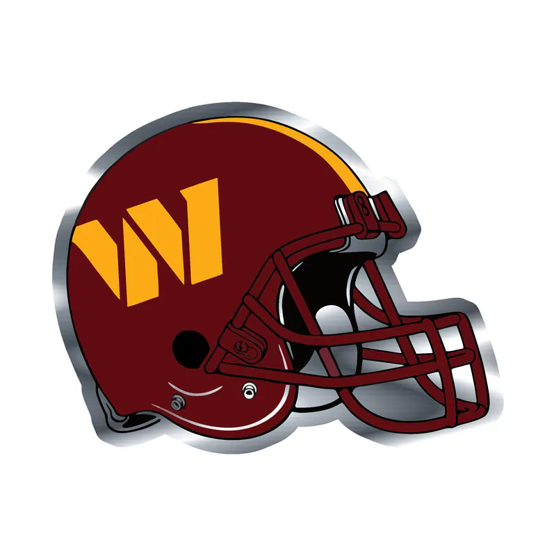 Washington Commanders -Helmet- Silver Chrome Vinyl Sticker - Custom Size