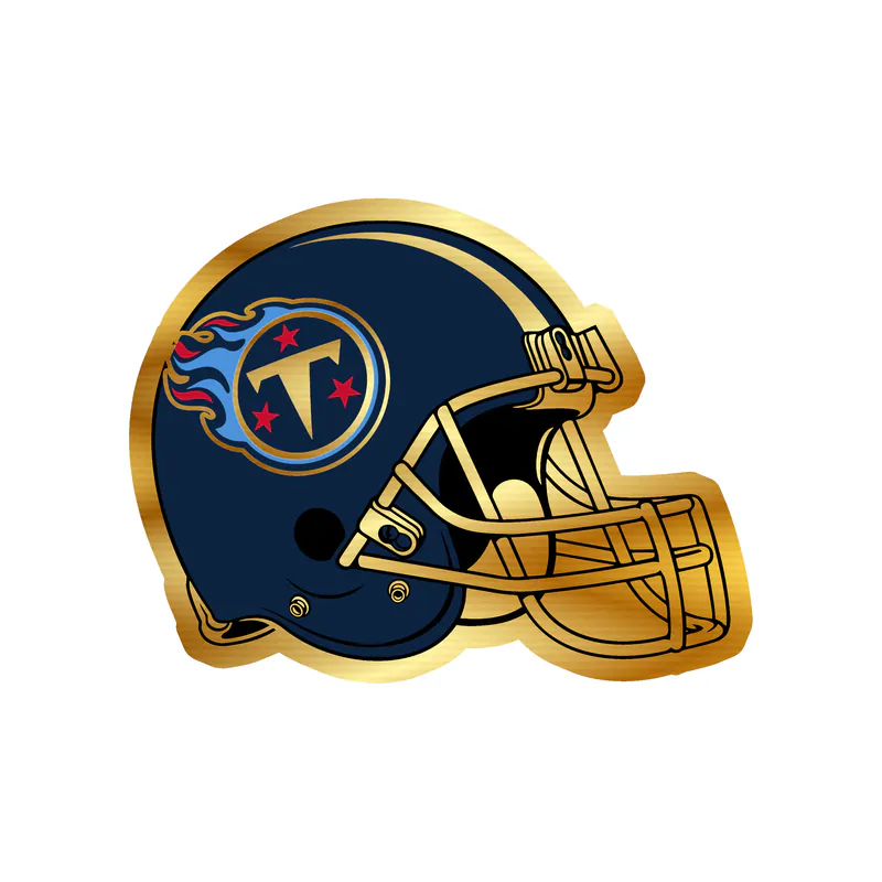 Tennessee Titans - Helmet - Gold Chrome Vinyl Sticker - Custom Size