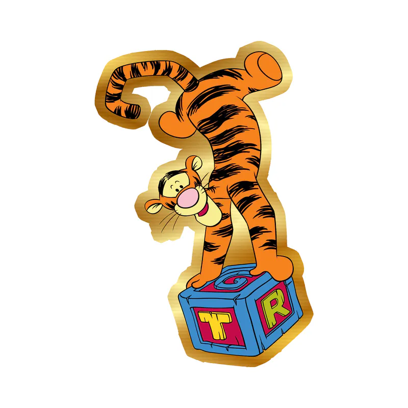 Winnie The Pooh - Tigger - Gold Chrome Vinyl Sticker - Custom Size