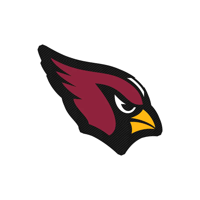 Arizona Cardinals - Bird's Head - Carbon Fiber Vinyl Sticker - Custom Size