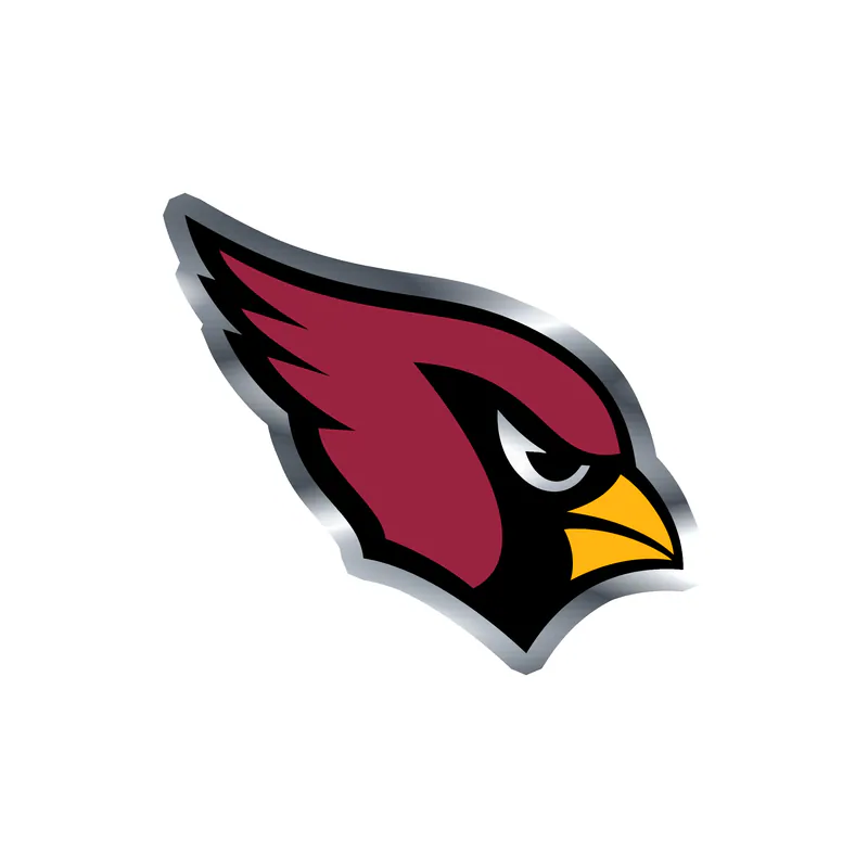 Arizona Cardinals - Bird's Head - Silver Chrome Vinyl Sticker - Custom Size