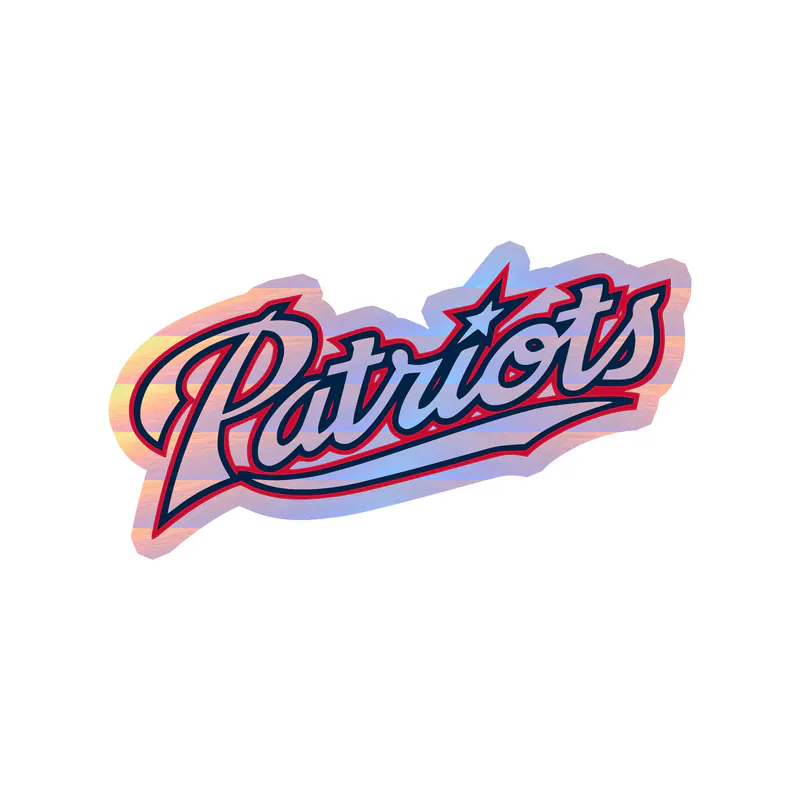 New England Patriots - Red White and Blue Lettering - Holographic Vinyl Sticker - Custom Size