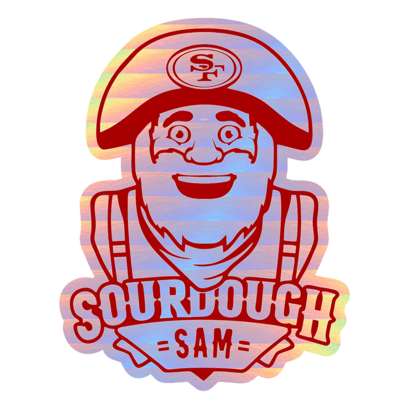 San Francisco 49ers - Red Sourdough Sam - Holographic Vinyl Sticker - Custom Size
