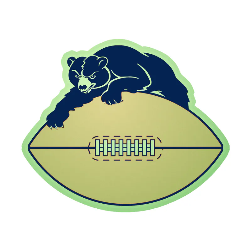Chicago Bears - Bear Head - Image 4 - Glow in the Dark Vinyl Sticker - Custom Size