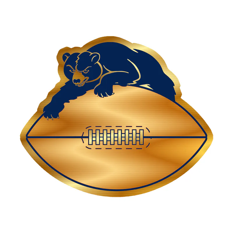 Chicago Bears - Bear Head - Image 4 - Gold Chrome Vinyl Sticker - Custom Size