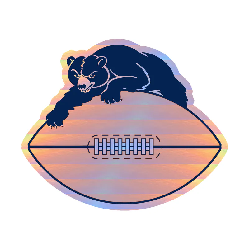 Chicago Bears - Bear Head - Image 4 - Holographic Vinyl Sticker - Custom Size