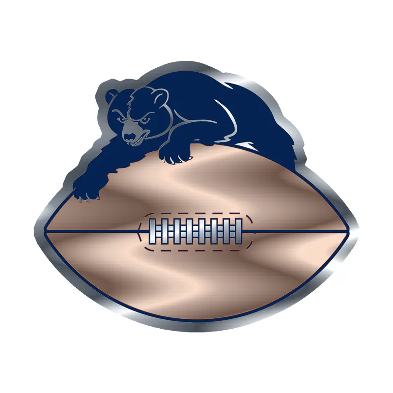 Chicago Bears - Bear Head - Image 4 - Silver Chrome Vinyl Sticker - Custom Size