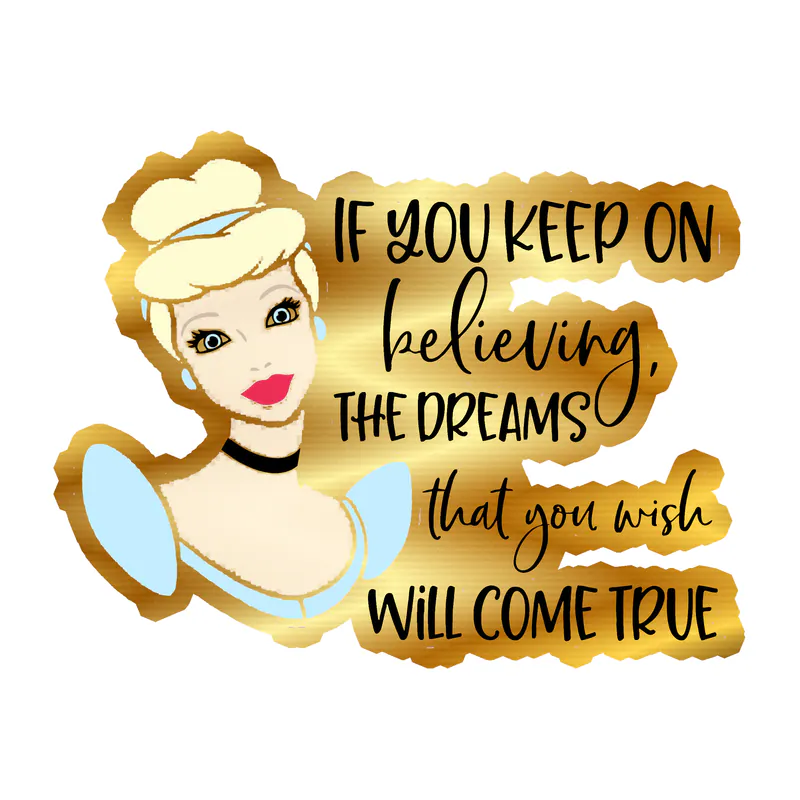 Cinderella Gold Chrome Vinyl Sticker - Custom Size