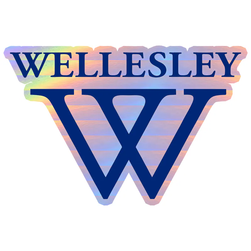 WELLESLEY - Holographic Vinyl Sticker - Custom Size