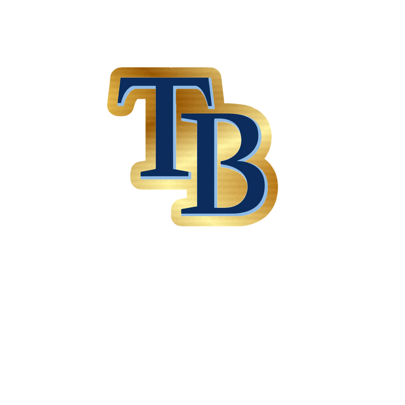 Tampa Bay Rays - TB - Gold Chrome Vinyl Sticker - Custom Size