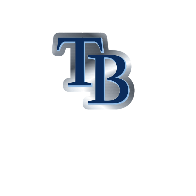 Tampa Bay Rays - TB - Silver Chrome Vinyl Sticker - Custom Size