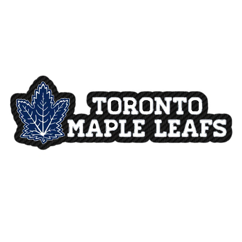 Toronto Maple Leafs - Leaf With Name On Side - Carbon Fiber Vinyl Sticker - Custom Size