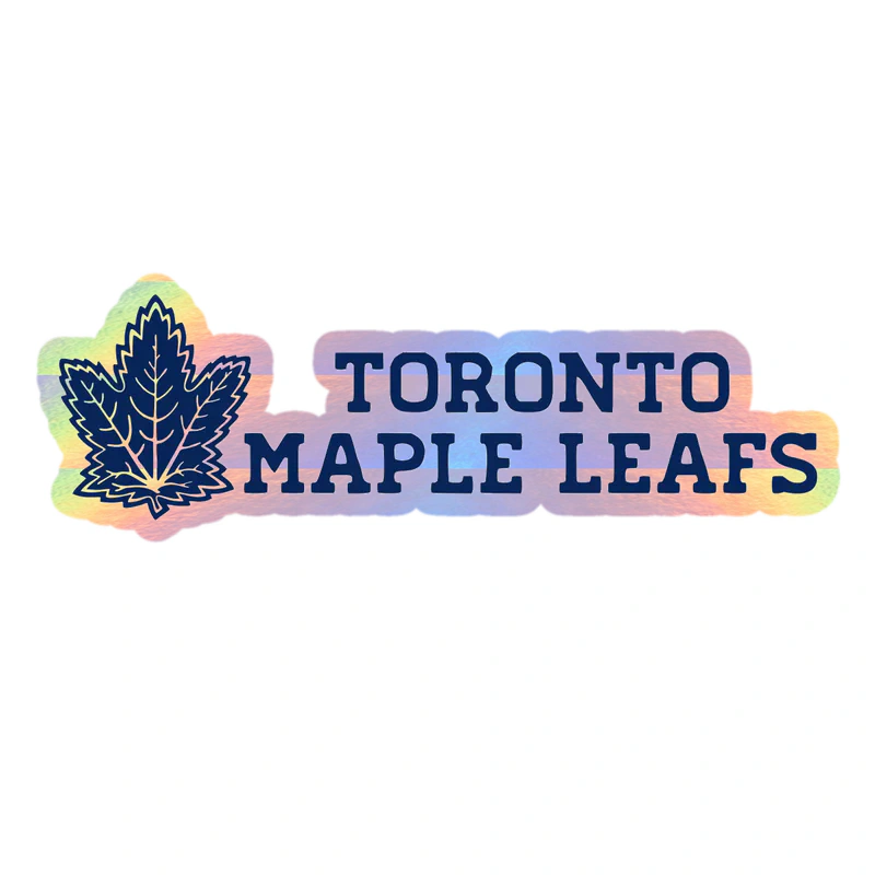 Toronto Maple Leafs - Leaf With Name On Side - Holographic Vinyl Sticker - Custom Size
