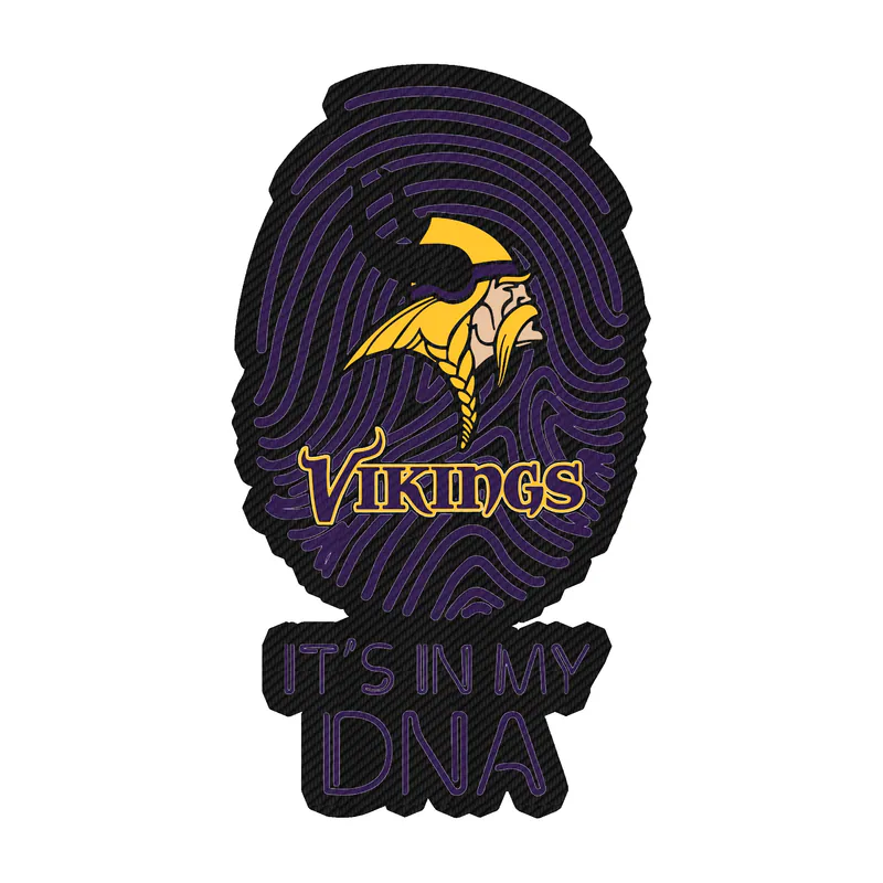 Minnesota Vikings - It's In My DNA Fingerprint - Carbon Fiber Vinyl Sticker - Custom Size