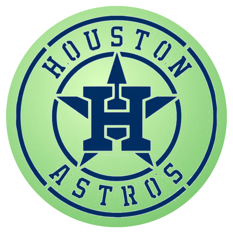 Houston Astros - Blue and white Circle With Name - Glow in the Dark Vinyl Sticker - Custom Size