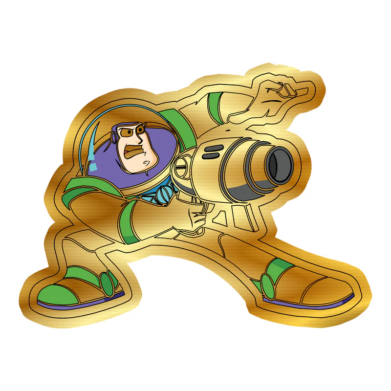Toy Story Buzz Lightyear Gold Chrome Vinyl Sticker - Custom Size