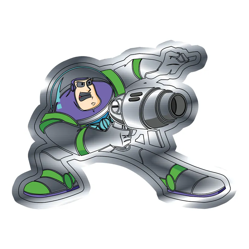 Toy Story Buzz Lightyear Silver Chrome Vinyl Sticker - Custom Size