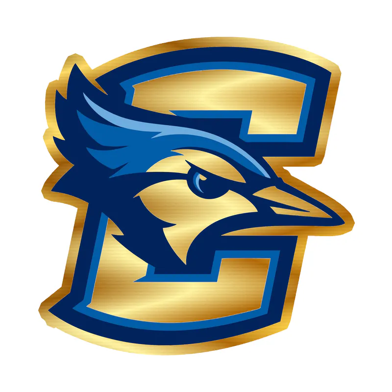 Creighton Blue Jays- Bird with C- Gold Chrome Vinyl Decal - Custom Size