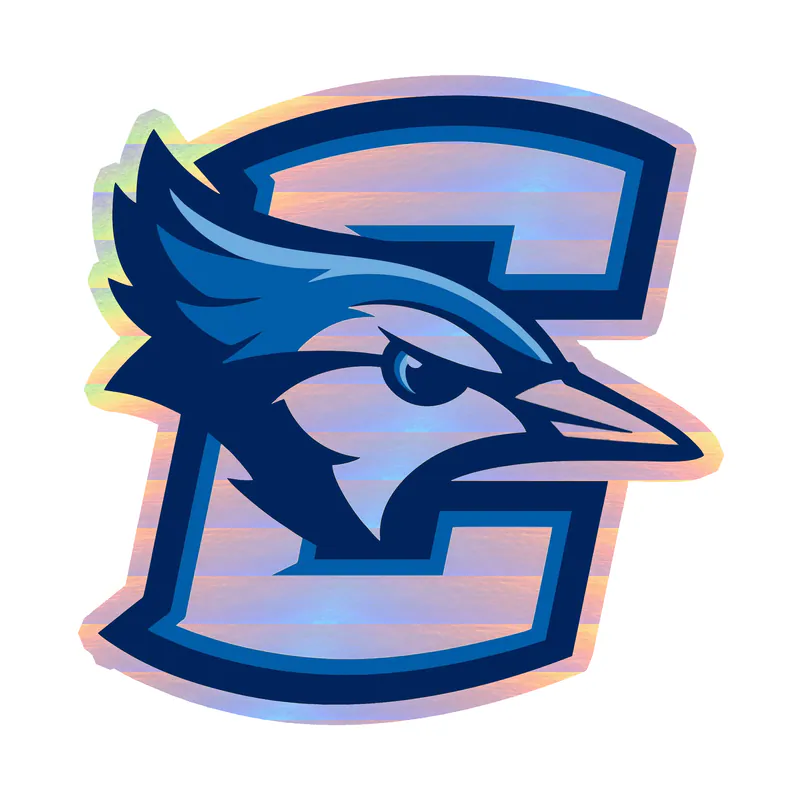 Creighton Blue Jays- Bird with C- Holographic Vinyl Decal - Custom Size