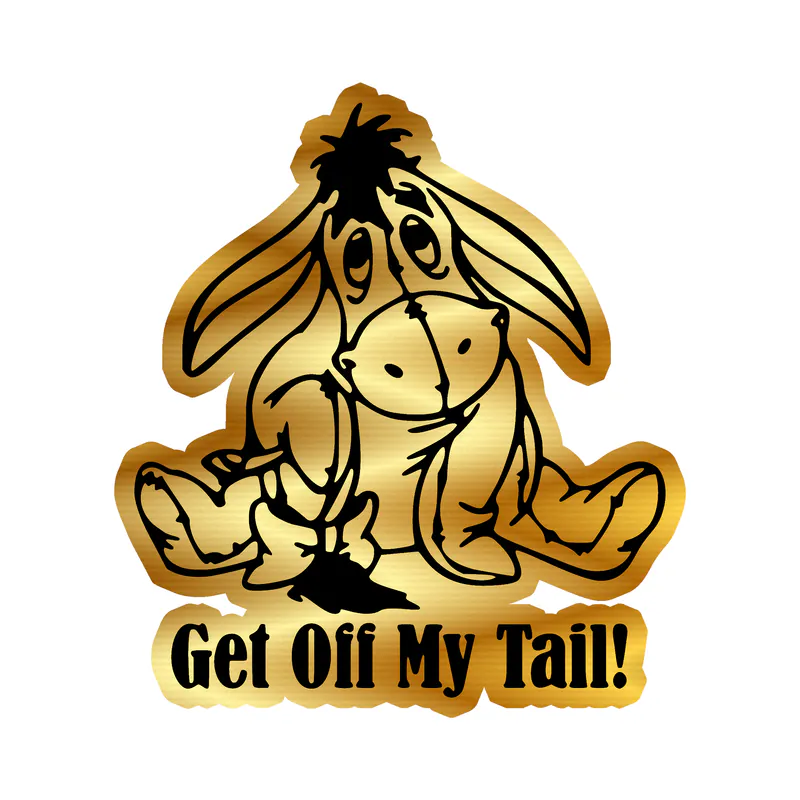 Winnie The Pooh - Eeyore- Gold Chrome Vinyl Sticker - Custom Size