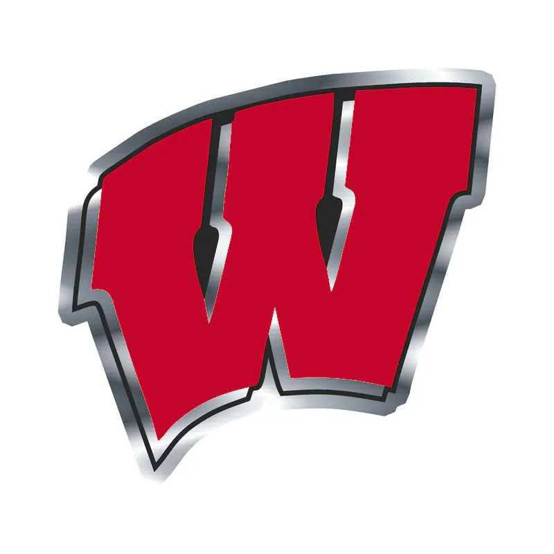 Wisconsin Badgers - Image 2 - Silver Chrome Vinyl Decal - Custom Size