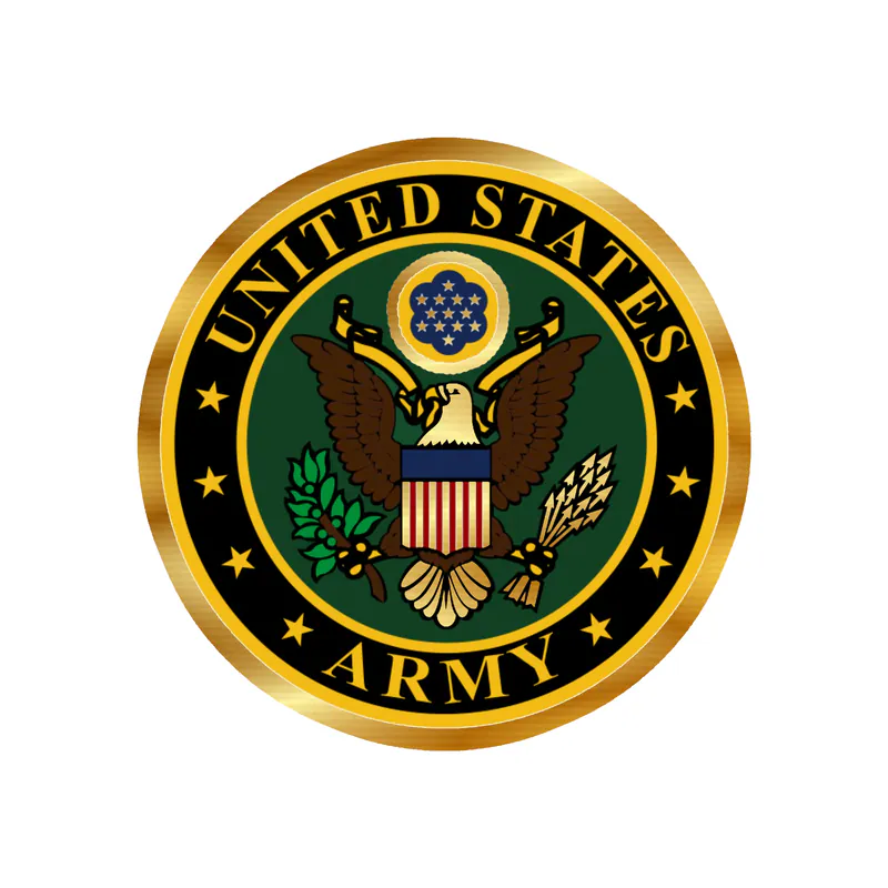 Army Seal Gold Chrome Vinyl Decal