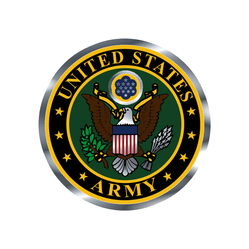 Army Seal Silver Chrome Vinyl Decal