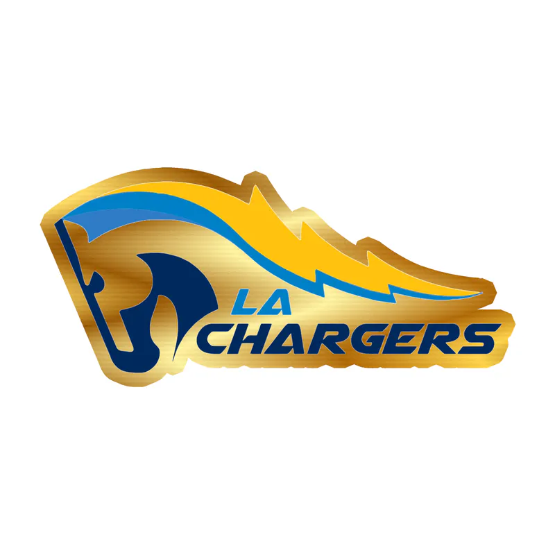 Los Angeles Chargers - Horse - Gold Chrome Vinyl Sticker - Custom Size
