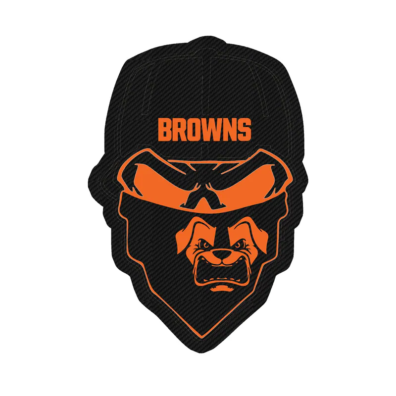 Cleveland Browns - Skull - Image 1 - Carbon Fiber Vinyl Sticker - Custom Size
