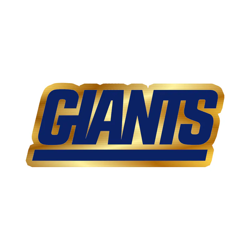 New York Giants - Dark Blue Giants - Gold Chrome Vinyl Sticker - Custom Size