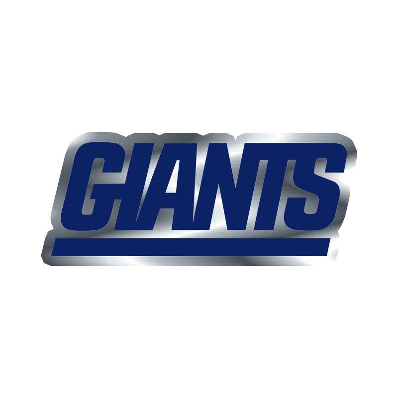 New York Giants - Dark Blue Giants - Silver Chrome Vinyl Sticker - Custom Size