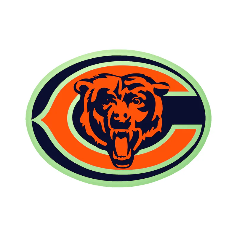 Chicago Bears - C with Head - Glow in the Dark Vinyl Sticker - Custom Size