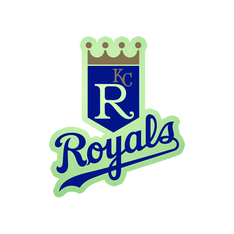Kansas City Royals - Shield With Royals And Small KC - Glow in the Dark Vinyl Sticker - Custom Size