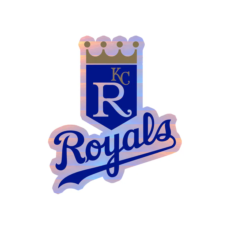 Kansas City Royals - Shield With Royals And Small KC - Holographic Vinyl Sticker - Custom Size