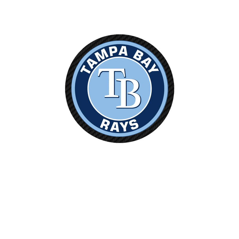 Tampa Bay Rays - Circle With Name - Carbon Fiber Vinyl Sticker - Custom Size