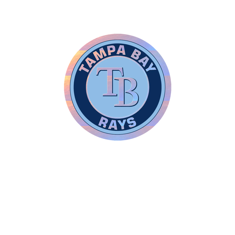 Tampa Bay Rays - Circle With Name - Holographic Vinyl Sticker - Custom Size