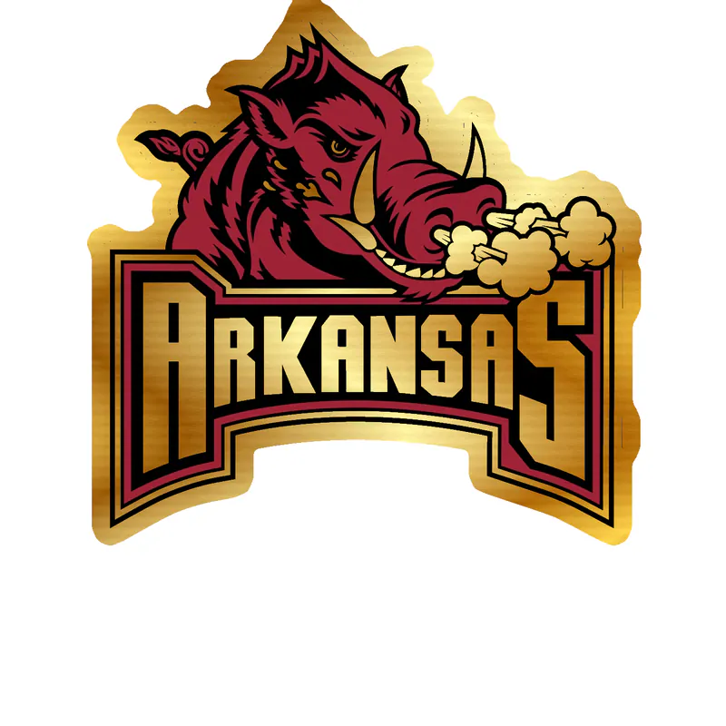 Arkansas Razorbacks - Image 18 - Gold Chrome Vinyl Decal - Custom Size