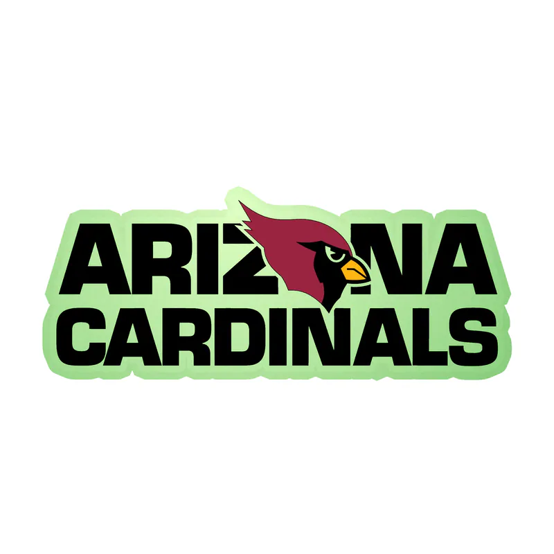 Arizona Cardinals - Middle - Glow in the Dark Vinyl Sticker - Custom Size