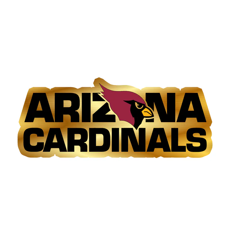 Arizona Cardinals - Middle - Gold Chrome Vinyl Sticker - Custom Size