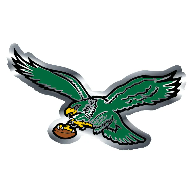 Philadelphia Eagles- Retro - Silver Chrome Vinyl Sticker - Custom Size