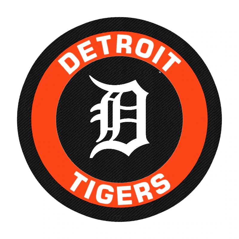 Detroit Tigers - Orange And Blue Circle - Carbon Fiber Vinyl Sticker - Custom Size