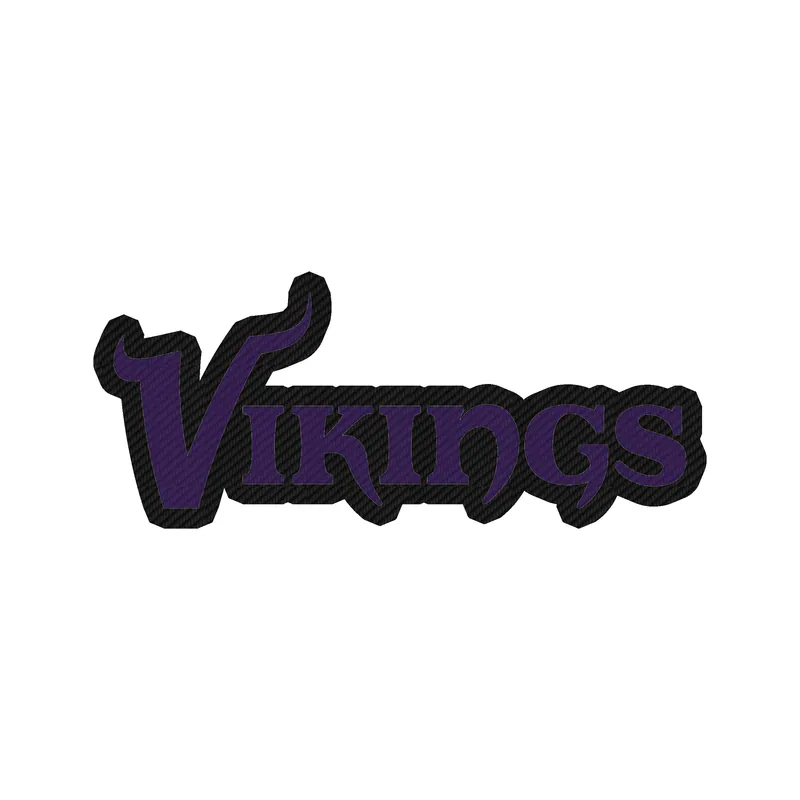 Minnesota Vikings - Purple Lettering - Carbon Fiber Vinyl Sticker - Custom Size